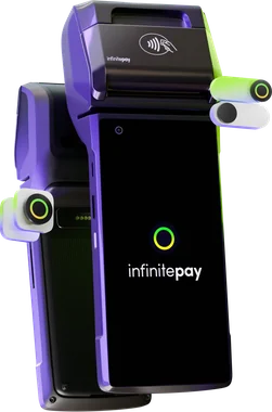 Maquininha de cartão Smart, da InfinitePay, com impressora de comprovante